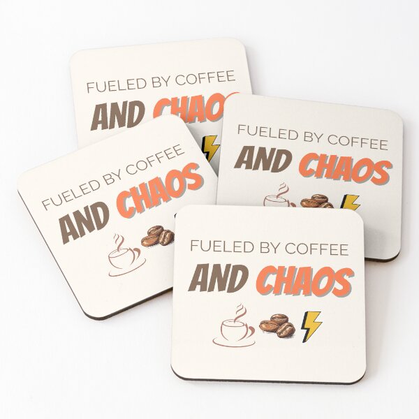 Item preview, Fueled by Coffee and Chaos – Funny Caffeine and Life Quote Design designed and sold by thoratsdesign.