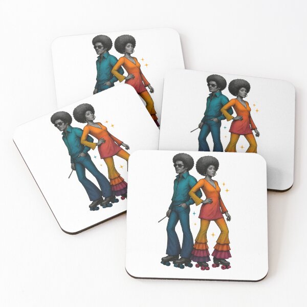 Item preview, Retro 70s Disco Roller Skaters in Funky Bell Bottoms designed and sold by Shoot-The-Moon.