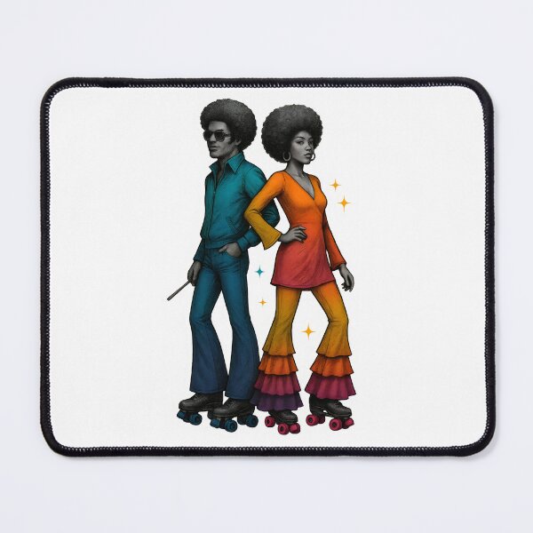 Item preview, Retro 70s Disco Roller Skaters in Funky Bell Bottoms designed and sold by Shoot-The-Moon.
