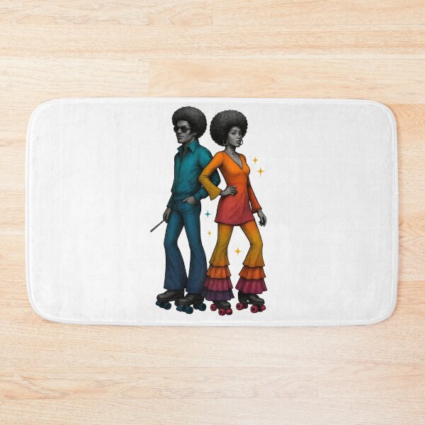 Item preview, Retro 70s Disco Roller Skaters in Funky Bell Bottoms designed and sold by Shoot-The-Moon.