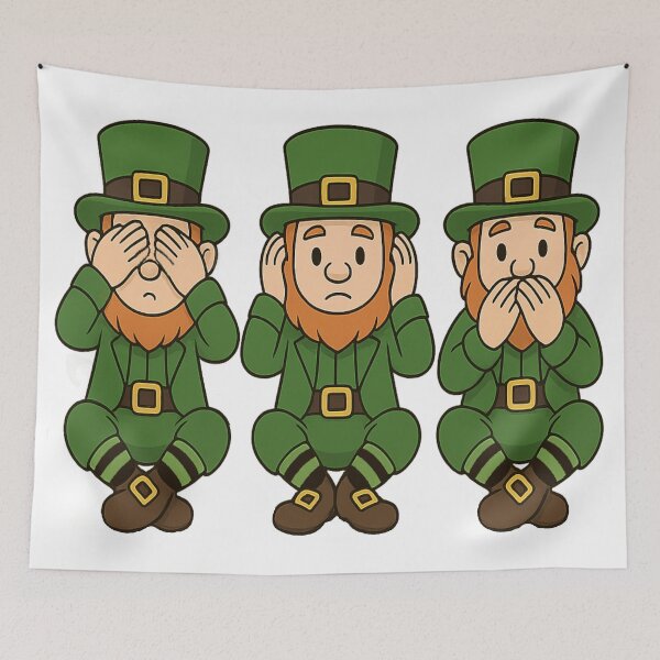 Item preview, Three wise leprechauns see/hear/speak no evil  designed and sold by JamesDunican.