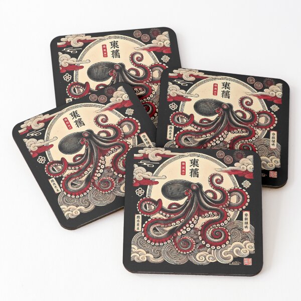 Item preview, Japanese Art Octopus Gyotaku Calligraphy Harajuku designed and sold by Kimberley King Art  King Art.