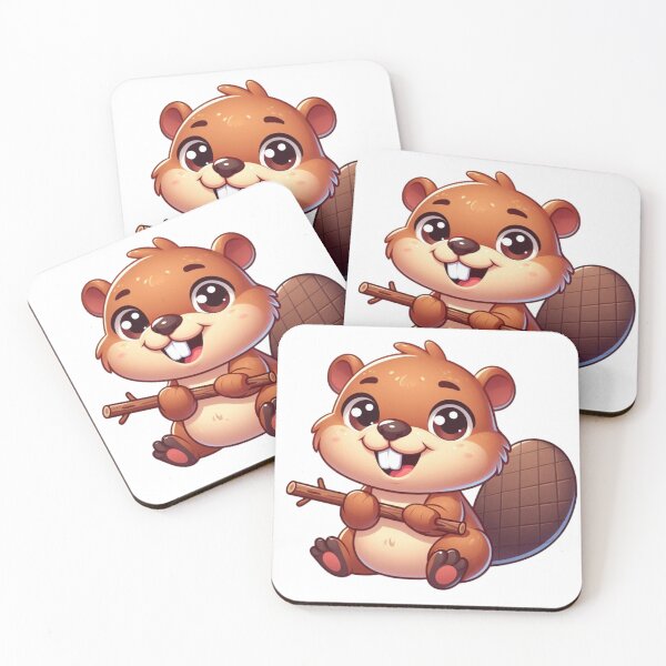 Item preview, Happy Baby Beaver - Cute Woodland Cartoon Animal designed and sold by Confuzz1ed.