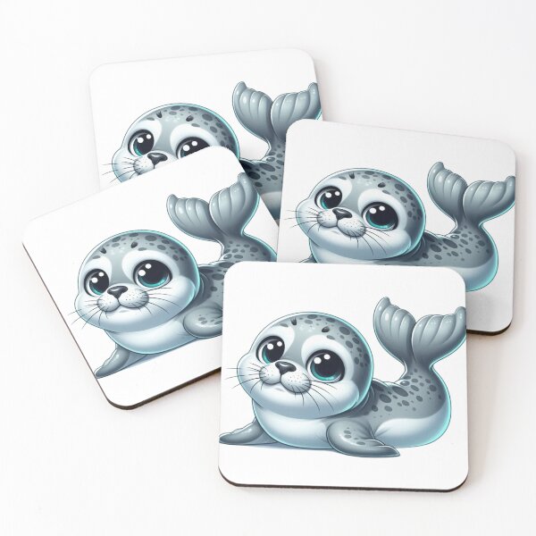 Item preview, Glossy-Eyed Baby Seal - Cute Ocean Animal Cartoon designed and sold by Confuzz1ed.