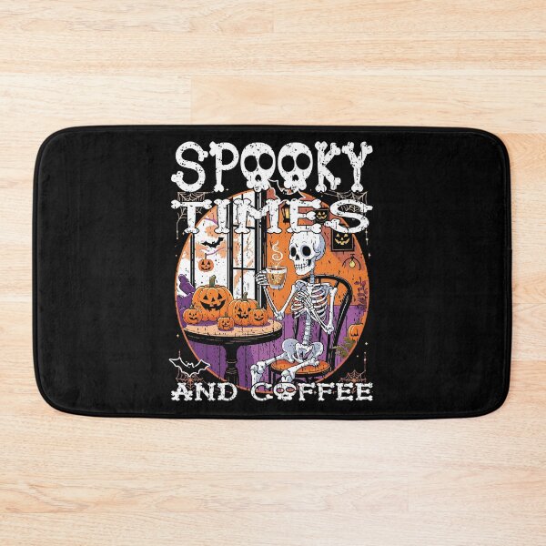 Item preview, SPOOKY TIMES AND COFFEE coffee loving skeleton having morning coffee in Halloween morning designed and sold by Jt41.