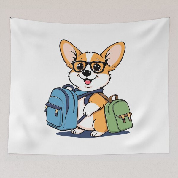Item preview, A cute corgi dog carrying a schoolbag to school designed and sold by DOG DESIGN.