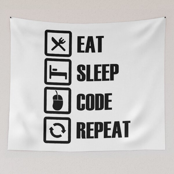 Item preview, Eat Sleep Code Repeat  designed and sold by Hairball-Pets.