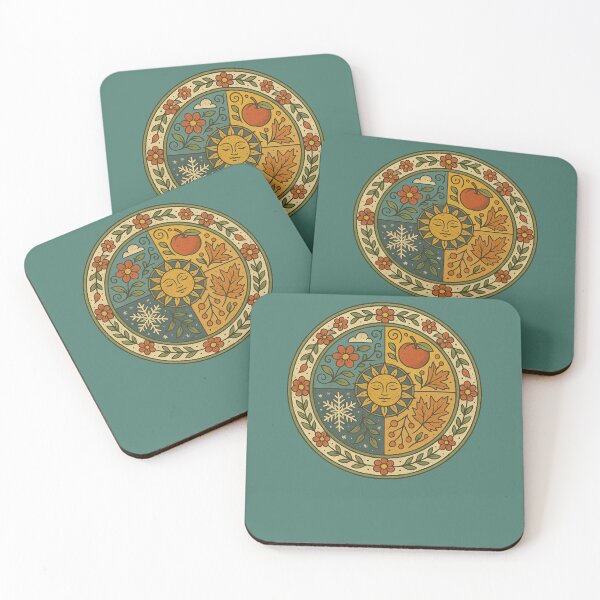 Item preview, Folk Art Four Seasons Circle designed and sold by FrictionMaxxing.