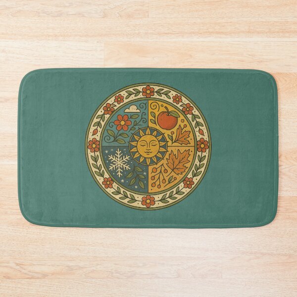 Item preview, Folk Art Four Seasons Circle designed and sold by FrictionMaxxing.