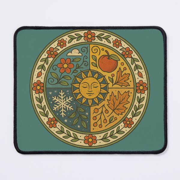 Item preview, Folk Art Four Seasons Circle designed and sold by FrictionMaxxing.