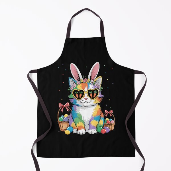 Item preview, Cat Bunny Ears Eggs Wearing Carrot Glasses Funny Easter Day designed and sold by BakeryDozen.
