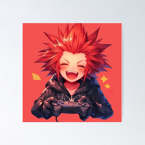 Item preview, Anime Axel Kingdom Hearts Juego Cabello Rojo Controlador Chibi Lindo designed and sold by earlobejerk.