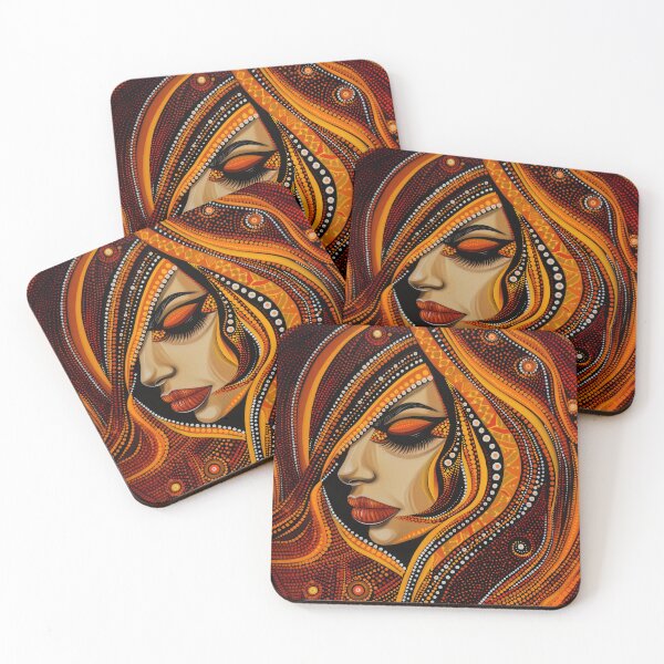 Item preview, Divine Flow – Aboriginal Style Abstract Woman Portrait Wall Art designed and sold by IuliiaArtPrints.