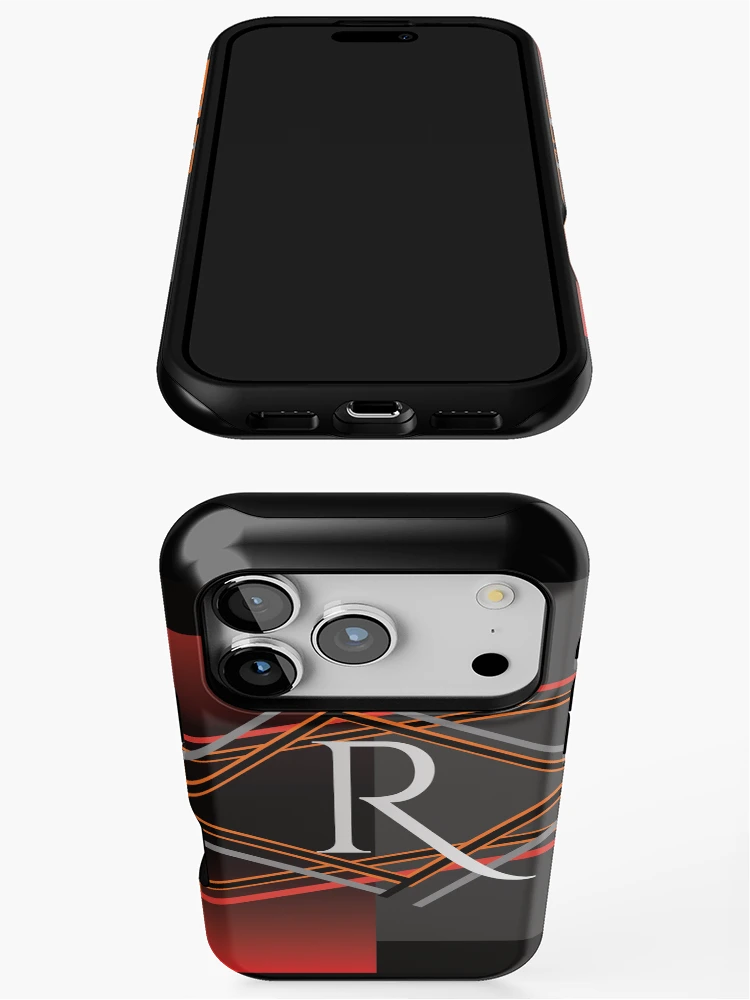 Thumbnail 3 of 4, iPhone Case,  Cool Initial Art Design R designed and sold by RGSMOOTHFINGER.