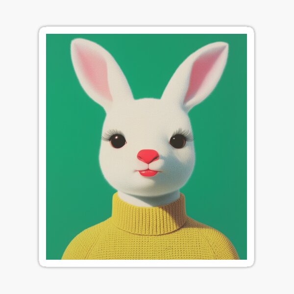 Item preview, White Kangaroo in Yellow Sweater – Minimal Whimsical Animal Portrait designed and sold by Mo-oM.