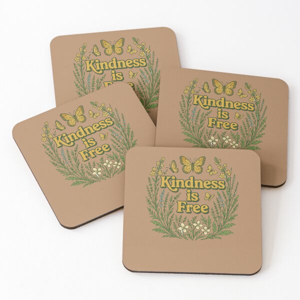 Item preview, Kindness Is Free – Retro Butterfly and Wildflower Nature Design designed and sold by FrictionMaxxing.