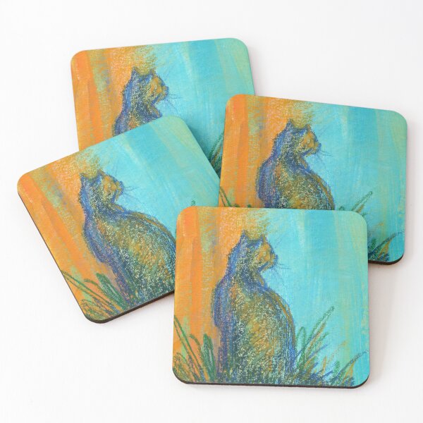 Item preview, Cat study in orange and blue designed and sold by KarenKaspar.