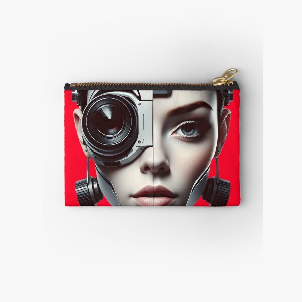 Item preview, Futuristic Cyborg Woman Half Robot Half Human Portrait designed and sold by AbdS07.