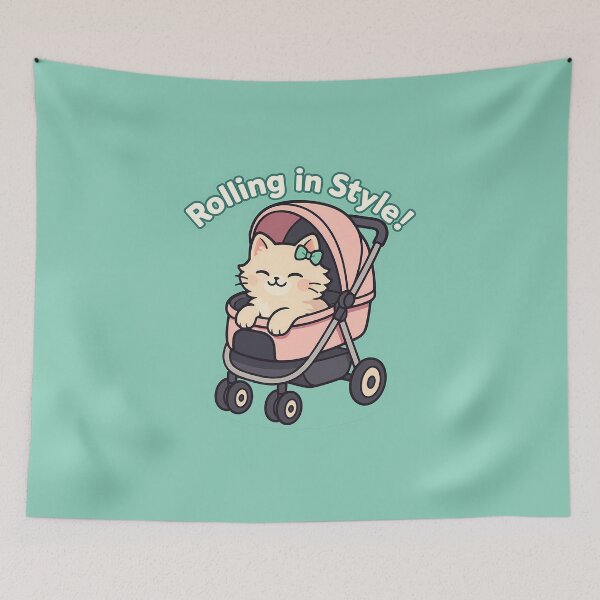 Item preview, Cream Kitten Lounging In Stroller designed and sold by Yuliya Brush.