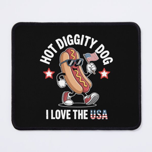 Item preview, Hot Diggity Dog I Love The USA American Flag Hot Dog Patriot designed and sold by tearbytea.