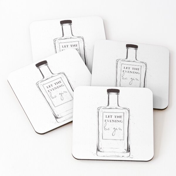 Item preview, Let The Evening Be Gin - Gin Bottle Illustration designed and sold by R Bex.