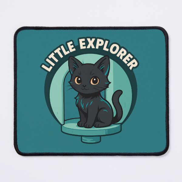 Item preview, Curious Black Kitten In Cat Condo designed and sold by Yuliya Brush.