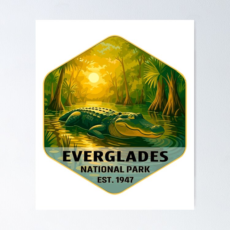 Everglades National Park Retro Swamp Wildlife Sticker Sticker