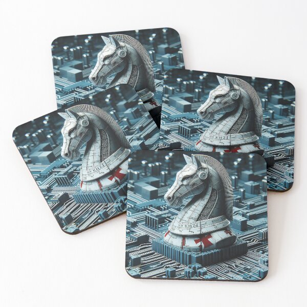 Item preview, Circuit Templar Knight – Futuristic Chess Warrior on a Circuit Board designed and sold by NowDesignsV.