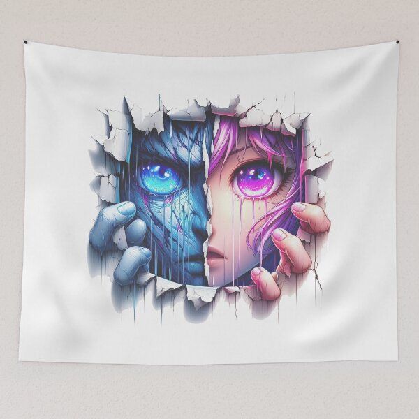 Item preview, Anime demon girl comes through the wall designed and sold by NMB-ART-Design.