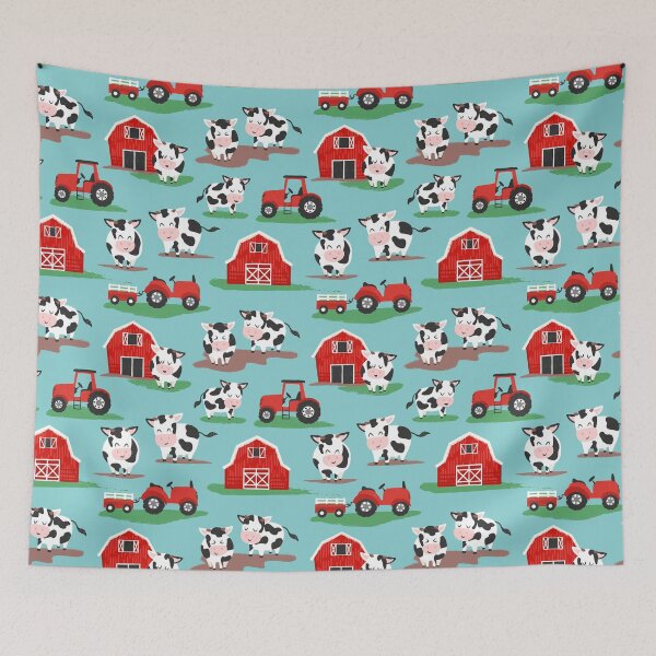 Item preview, Cows Out to Pasture Rustic Red Green Farm Life designed and sold by SamAnnDesigns.