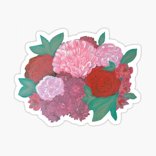 Item preview, Red/pink flower bouquet designed and sold by tias-scribbles.