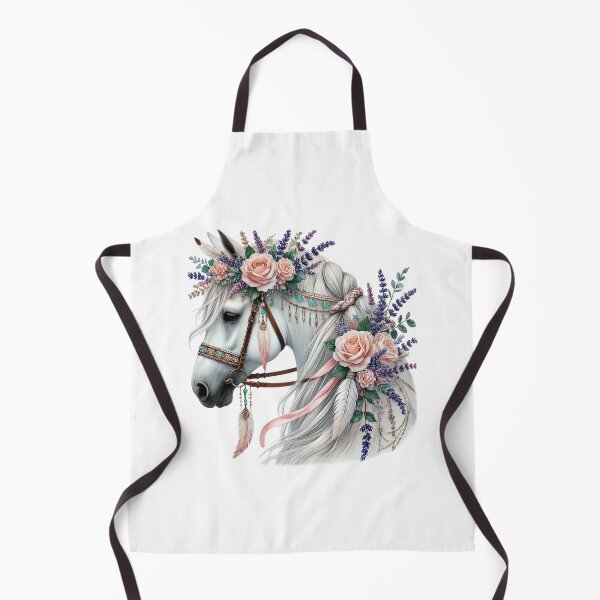 Item preview, fantasy white horse with roses and feathers designed and sold by LoneAngel.