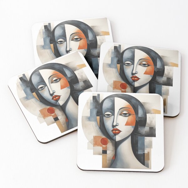 Item preview, Cubist Style Abstract Portrait Art designed and sold by BGDSsusu.