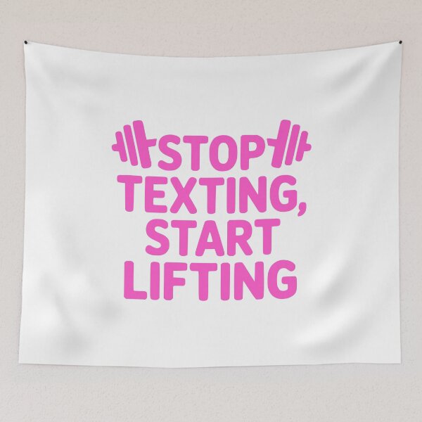 Item preview, Stop Texting Start Lifting! Pink Gym Girl designed and sold by PMCreative.