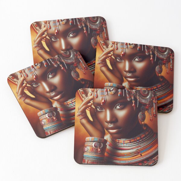 Item preview, Maasai Woman in Traditional Jewelry designed and sold by PrintAfricanArt.