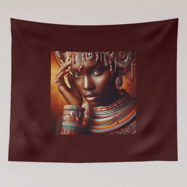 Item preview, Maasai Woman in Traditional Jewelry designed and sold by PrintAfricanArt.