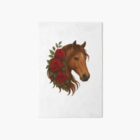 Item preview, Horse and Red Roses – Feminine Equestrian Art designed and sold by OTSC.