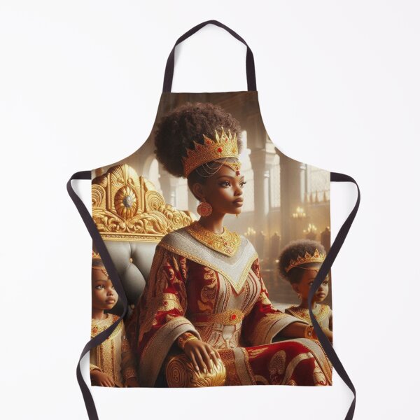 Item preview, Regal Royalty – Black Queen and Princesses Throne Art designed and sold by RushPrints88.