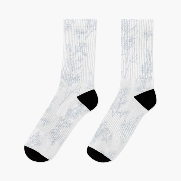 Item preview, Botanical Cottage Floral Pattern in Soft Light Blue and White designed and sold by kierkegaard.