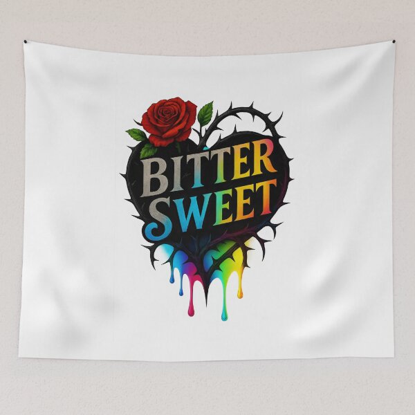 Item preview, Bittersweet Rainbow Heart with Rose and Thorns designed and sold by Shoot-The-Moon.