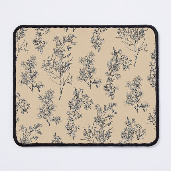 Item preview, Botanical Cottage Floral Pattern in Beige and Navy Blue designed and sold by kierkegaard.