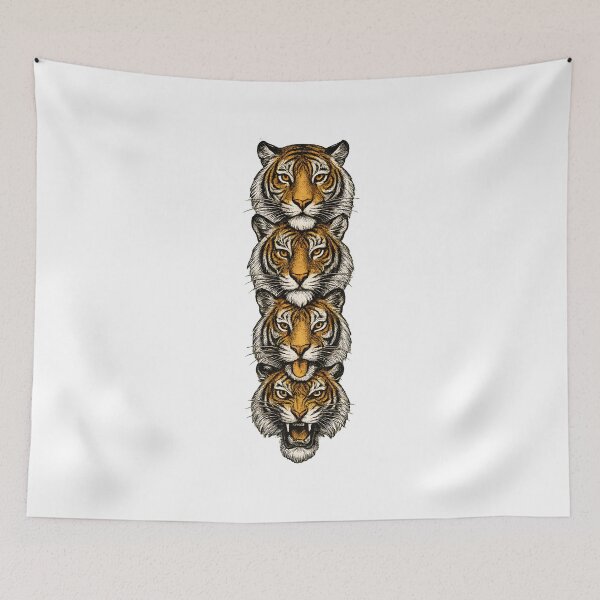 Item preview, Tiger Faces Evolution: Calm to Fierce Artistic Design designed and sold by Shoot-The-Moon.