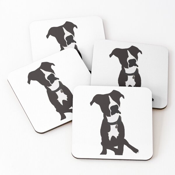 Item preview, Black & White Pitbull Lab Hound Mix Dog  designed and sold by designbycecilia.