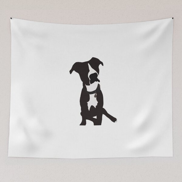 Item preview, Black & White Pitbull Lab Hound Mix Dog  designed and sold by designbycecilia.