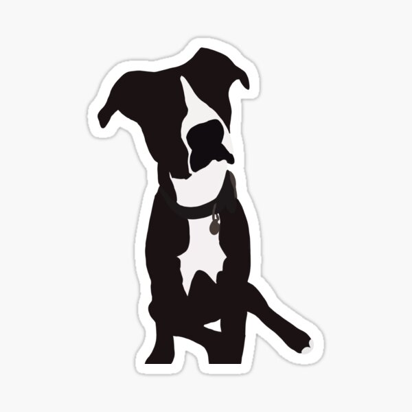 Item preview, Black & White Pitbull Lab Hound Mix Dog  designed and sold by designbycecilia.