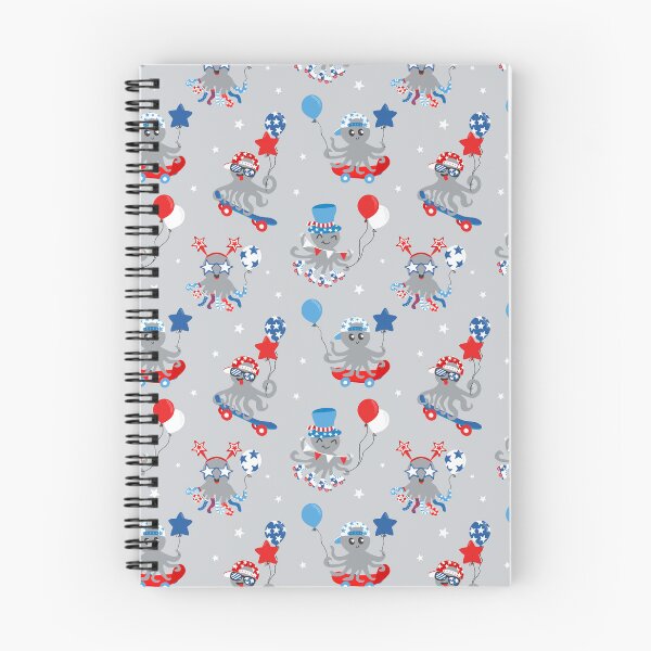 Item preview, Pulpo patinador rojo, blanco y azul gris designed and sold by SamAnnDesigns.