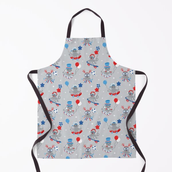 Item preview, Red White and Blue Skater Octopus Gray designed and sold by SamAnnDesigns.