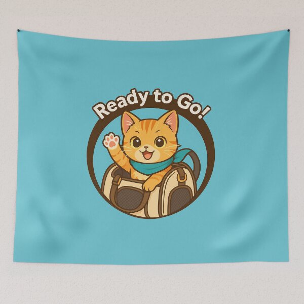 Item preview, Orange Kitten In Carrier Bag Wave designed and sold by Yuliya Brush.