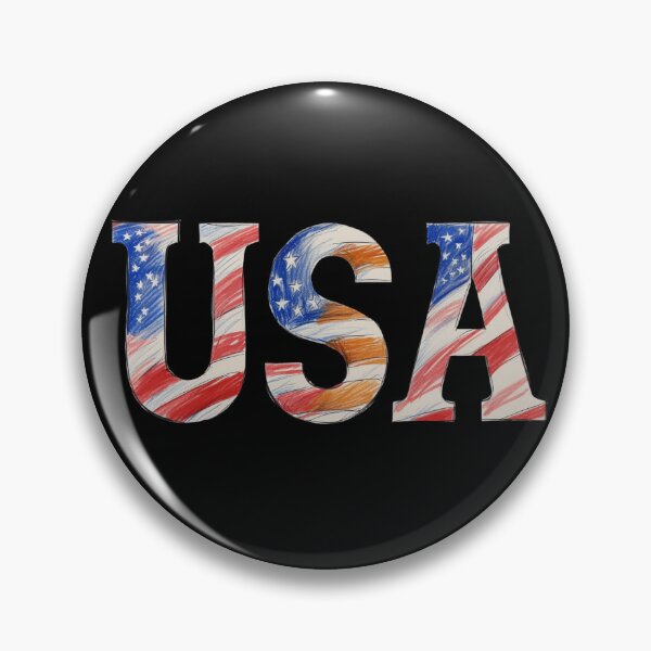 Item preview, USA Text with Hand-Drawn American Flag Colors designed and sold by BogskyShop.