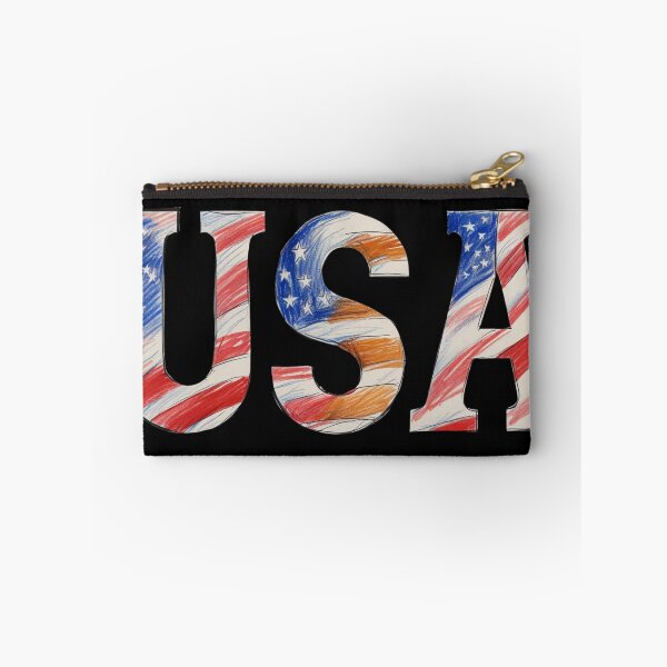 Item preview, USA Text with Hand-Drawn American Flag Colors designed and sold by BogskyShop.
